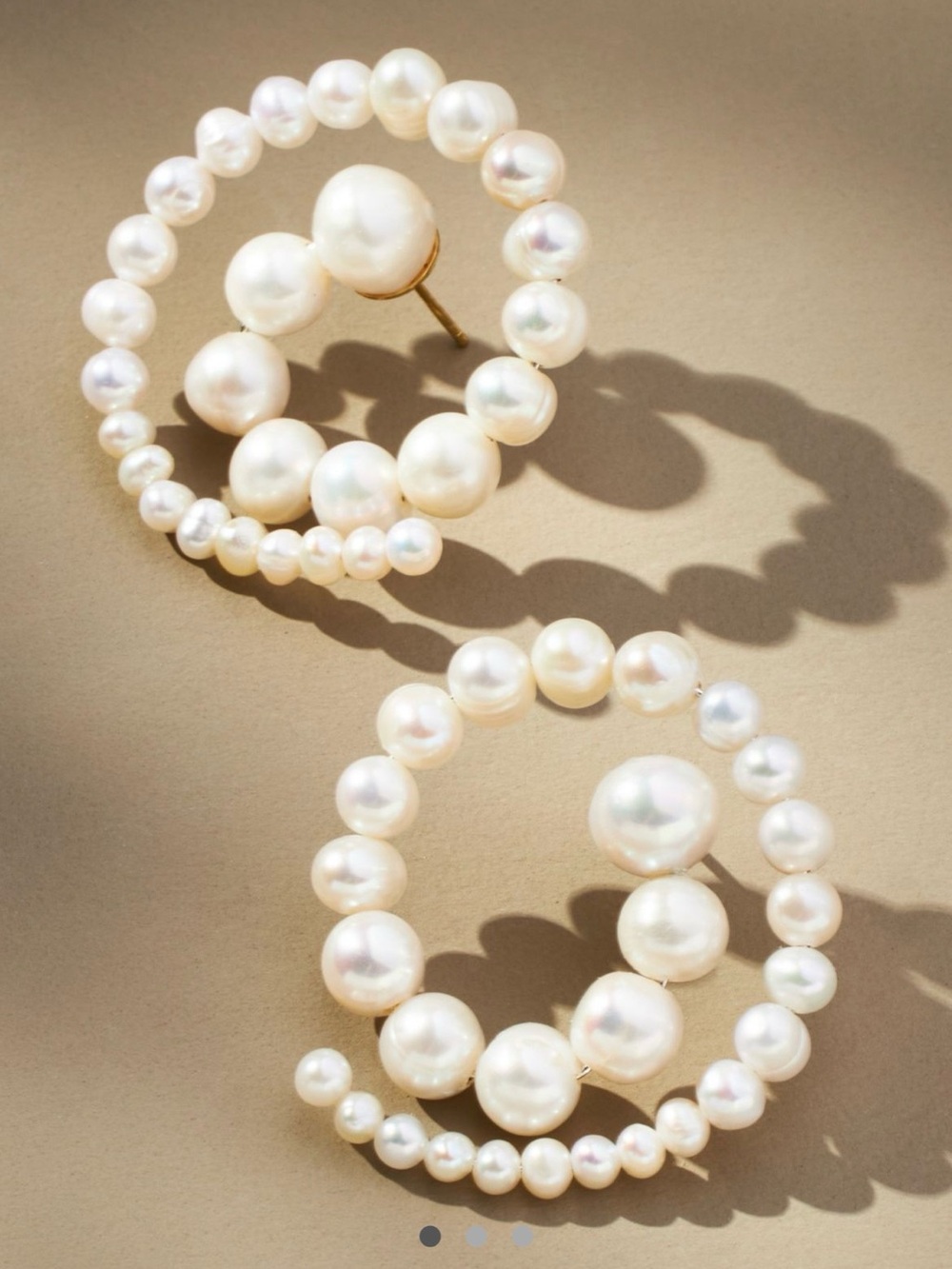 Éliou SPIRAL 14K GOLD-PLATED PEARL EARRINGS🆕